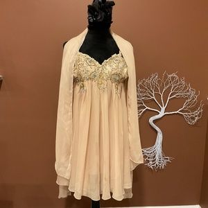 Gorgeous glistening prom dress with intricate detailing